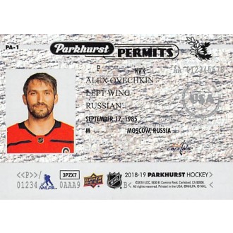 Insertní karty - Ovechkin Alexander - 2018-19 Parkhurst Parkhurst Permits No.PA1