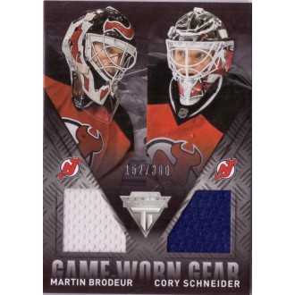 Jersey karty - Brodeur Martin, Schneider Cory - 2013-14 Titanium Game Worn Gear Dual Memorabilia No.BD-BS