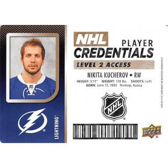 Insertní karty - Kucherov Nikita - 2017-18 MVP NHL Player Credentials Level 2 Access No.NHL-NK