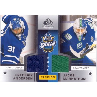 Jersey karty - Andersen Frederik, Markstrom Jacob - 2020-21 SP Game Used 2020 NHL All Star Skills Fabrics Dual No.ASD-MA