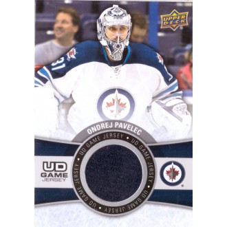 Jersey karty - Pavelec Ondřej - 2015-16 Upper Deck Game Jerseys blue No.GJ-PA