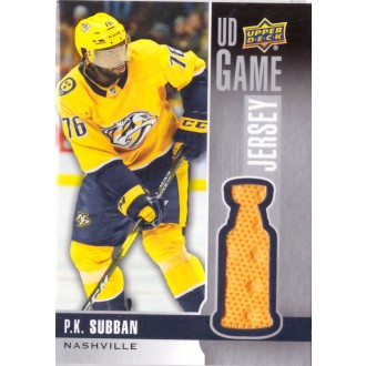 Jersey karty - Subban P.K. - 2019-20 Upper Deck Game Jerseys yellow No.GJ-PK