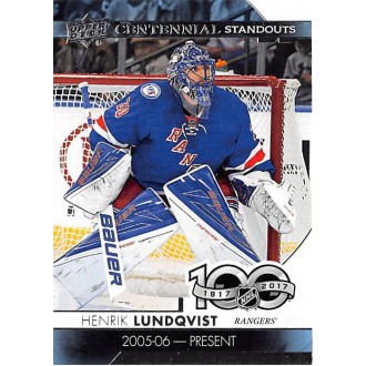 Insertní karty - Lundqvist Henrik - 2017-18 Upper Deck Centennial Standouts No.CS23