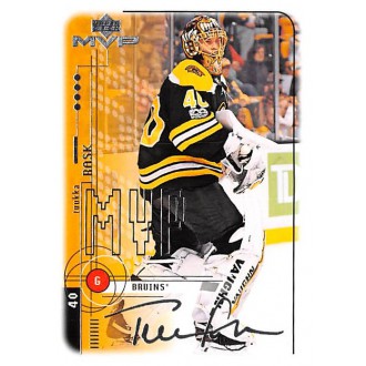 Insertní karty - Rask Tuukka - 2018-19 MVP 20th Anniversary Silver Script No.38