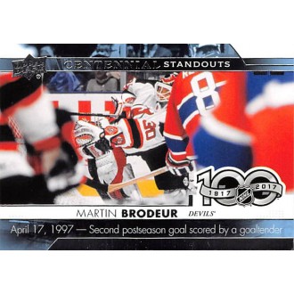 Insertní karty - Brodeur Martin - 2017-18 Upper Deck Centennial Standouts No.CS98