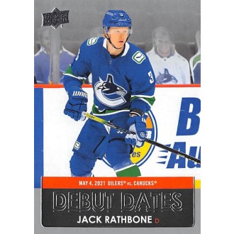 Insertní karty - Rathbone Jack - 2021-22 Upper Deck Debut Dates No.DD9