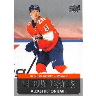 Insertní karty - Heponiemi Aleksi - 2021-22 Upper Deck Debut Dates No.DD16