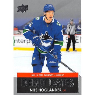 Insertní karty - Hoglander Nils - 2021-22 Upper Deck Debut Dates No.DD17