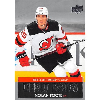 Insertní karty - Foote Nolan - 2021-22 Upper Deck Debut Dates No.DD23