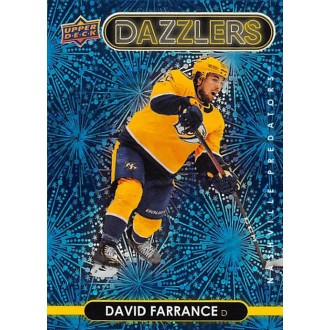 Insertní karty - Farrance David - 2021-22 Upper Deck Dazzlers Blue No.DZ77