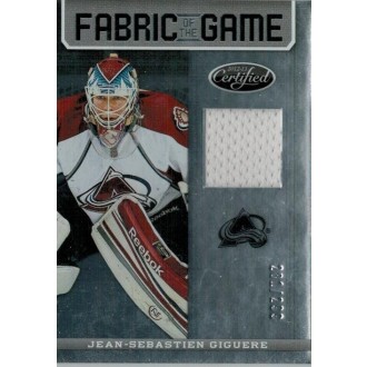 Jersey karty - Giguere Jean-Sebastien - 2012-13 Certified Fabric of the Game  No.FOG-JSG