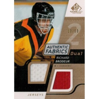 Jersey karty - Brodeur Richard - 2008-09 SP Game Used Dual Authentic Fabrics Gold No.AF-RB
