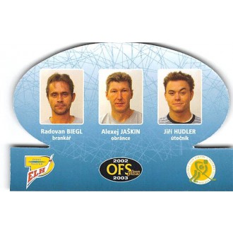 Extraliga OFS - Biegl Radovan, Jaškin Alexej, Hudler Jiří - 2002-03 OFS Trio No.T-20