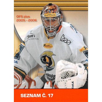 Extraliga OFS - Čechmánek Roman - 2005-06 OFS Tipsport Extraliga No.17