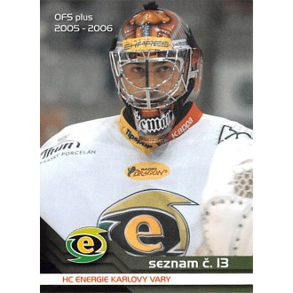 Extraliga OFS - Čechmánek Roman - 2005-06 OFS Seznam karet No.13