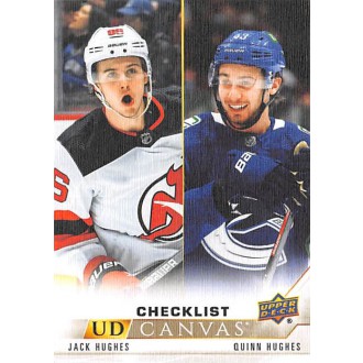 Insertní karty - Hughes Jack, Hughes Quinn - 2022-23 Upper Deck Canvas No.90