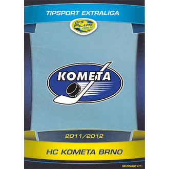 Extraliga OFS - HC Kometa Brno - 2011-12 OFS Seznam karet - logo No.1