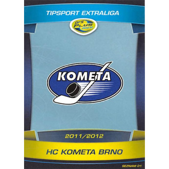 Extraliga OFS - HC Kometa Brno - 2011-12 OFS Seznam karet - logo No.1