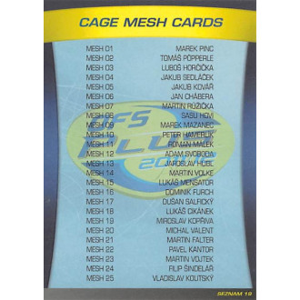 Extraliga OFS - Seznam Cage Mesh Cards - 2011-12 OFS  No.S19