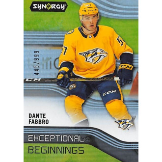 Insertní karty - Fabbro Dante - 2019-20 Synergy Exceptional Beginnings No.EB8