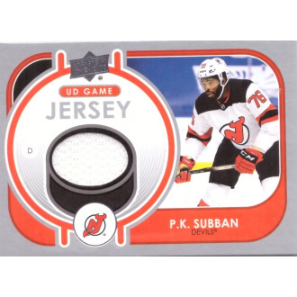 Jersey karty - Subban P.K. - 2021-22 Upper Deck Game Jersey white No.GJ-PS