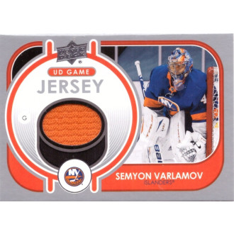 Jersey karty - Varlamov Semyon - 2021-22 Upper Deck Game Jersey orange No.GJ-SV