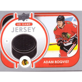 Jersey karty - Boqvist Adam - 2021-22 Upper Deck Game Jersey black No.GJ-AB