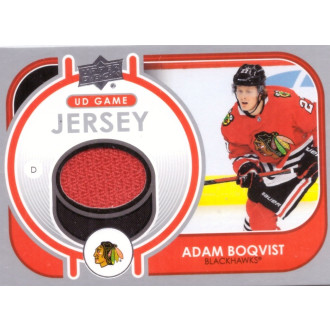 Jersey karty - Boqvist Adam - 2021-22 Upper Deck Game Jersey red No.GJ-AB