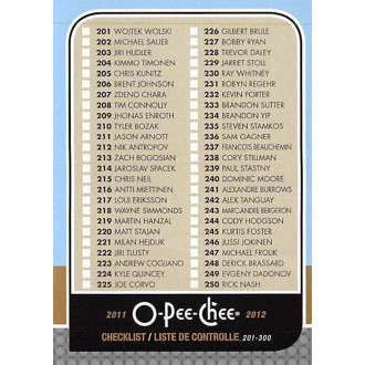 Řadové karty - Checklist 201-300 - 2011-12 O-Pee-Chee No.498