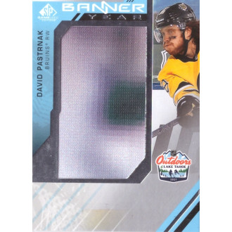 Jersey karty - Pastrňák David - 2021-22 SP Game Used 2021 NHL Lake Tahoe Games Banner Year Relics green right No.BYLT-DP