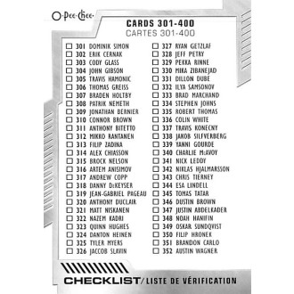 Řadové karty - Checklist 301-400 - 2020-21 O-Pee-Chee No.400