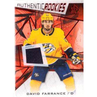 Jersey karty - Farrance David - 2021-22 SP Game Used Red Jerseys black No.142