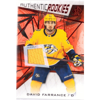 Jersey karty - Farrance David - 2021-22 SP Game Used Red Jerseys yellow No.142