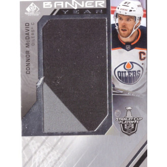 Jersey karty - McDavid Connor - 2021-22 SP Game Used 2021 NHL Stanley Cup Playoffs Banner Year Relics grey-black No.BYSC-MC