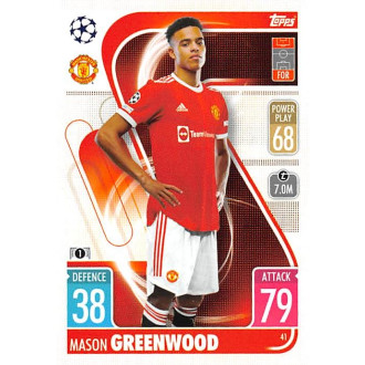 Champions League - Greenwood Mason - 2021-22 Topps Match Attax UCL No.41