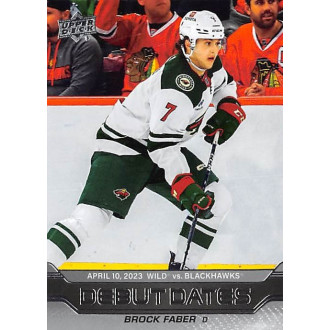 Insertní karty - Faber Brock - 2023-24 Upper Deck Debut Dates No.15