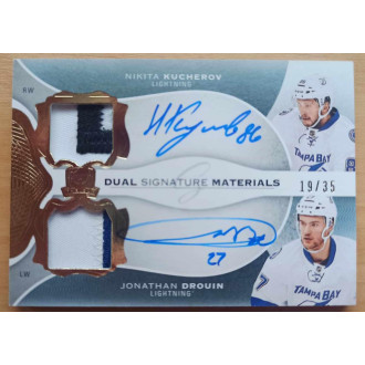 Patch karty - Kucherov Nikita, Drouin Jonathan - 2016-17 The Cup Dual Signature Materials No.S12-KD A3