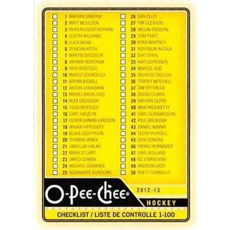 Řadové karty - Checklist 1-100 - 2012-13 O-Pee-Chee No.496