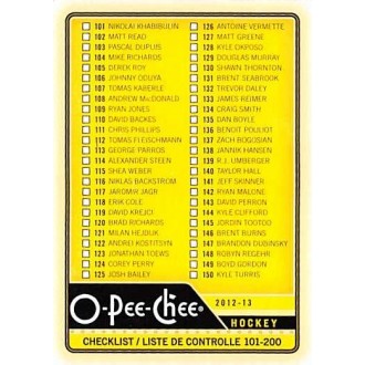 Řadové karty - Checklist 101-200 - 2012-13 O-Pee-Chee No.497