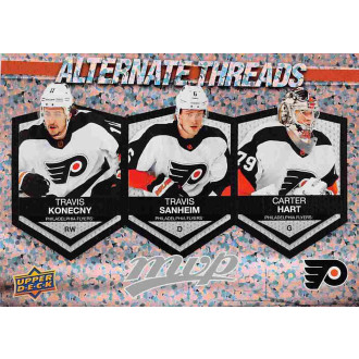 Insertní karty - Konecny Travis, Sanheim Travis, Hart Carter - 2023-24 MVP Alternate Threads No.6