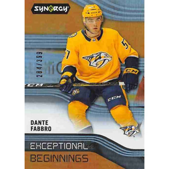Insertní karty - Fabbro Dante - 2019-20 Synergy Exceptional Beginnings Orange No.EB8