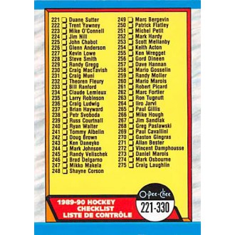 Řadové karty - Checklist 221-330 - 1989-90 O-Pee-Chee No.330