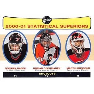 Řadové karty - Brodeur Martin, Čechmánek Roman, Hašek Dominik - 2001-02 Upper Deck Vintage No.270