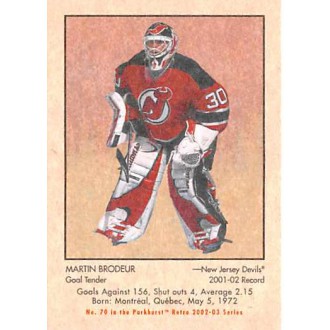 Řadové karty - Brodeur Martin - 2002-03 Parkhurst Retro No.70