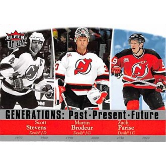 Insertní karty - Brodeur Martin, Parise Zach, Stevens Scott - 2007-08 Ultra Generations No.G18