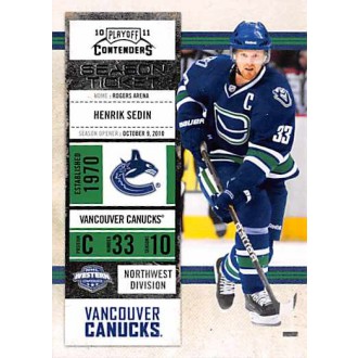 Řadové karty - Sedin Henrik - 2010-11 Playoff Contenders No.20