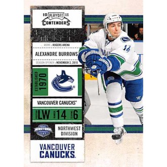 Řadové karty - Burrows Alexandre - 2010-11 Playoff Contenders No.59