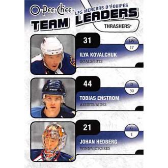 Insertní karty - Hedberg Johan, Kovalchuk Ilya, Enstrom Tobias - 2010-11 O-Pee-Chee Team Leaders No.TL2