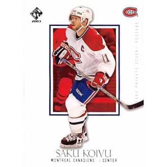 Řadové karty - Koivu Saku - 2002-03 Private Stock Reserve No.53