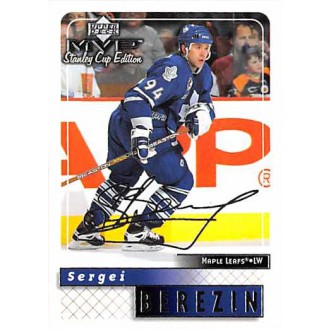 Paralelní karty - Berezin Sergei - 1999-00 MVP Stanley Cup Silver Script No.176